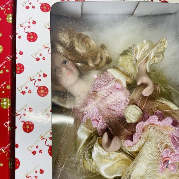 Vintage Dillard's Trimmings Christmas Angels Dolls Ornaments in Box Lot of 3 - Picture 4 of 12